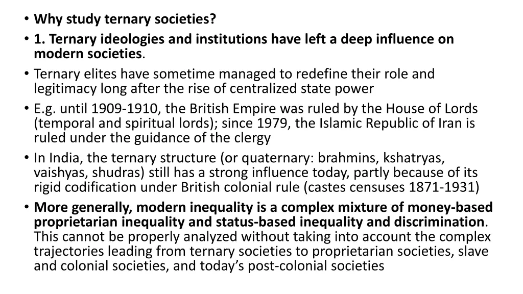 why study ternary societies 1 ternary ideologies