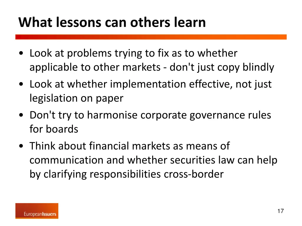 what lessons can others learn