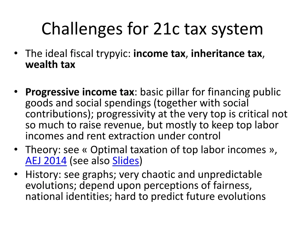 challenges for 21c tax system