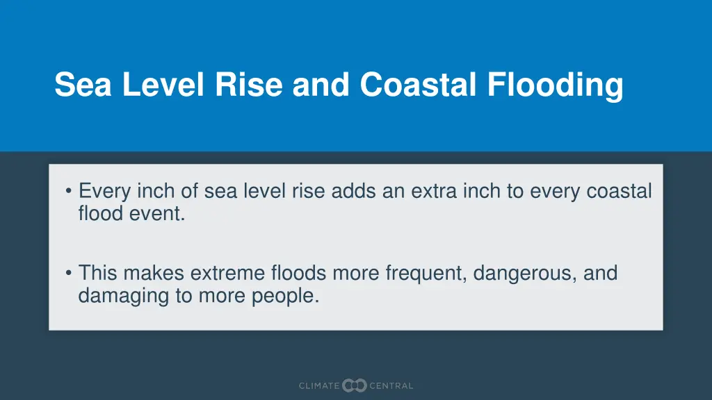 sea level rise and coastal flooding