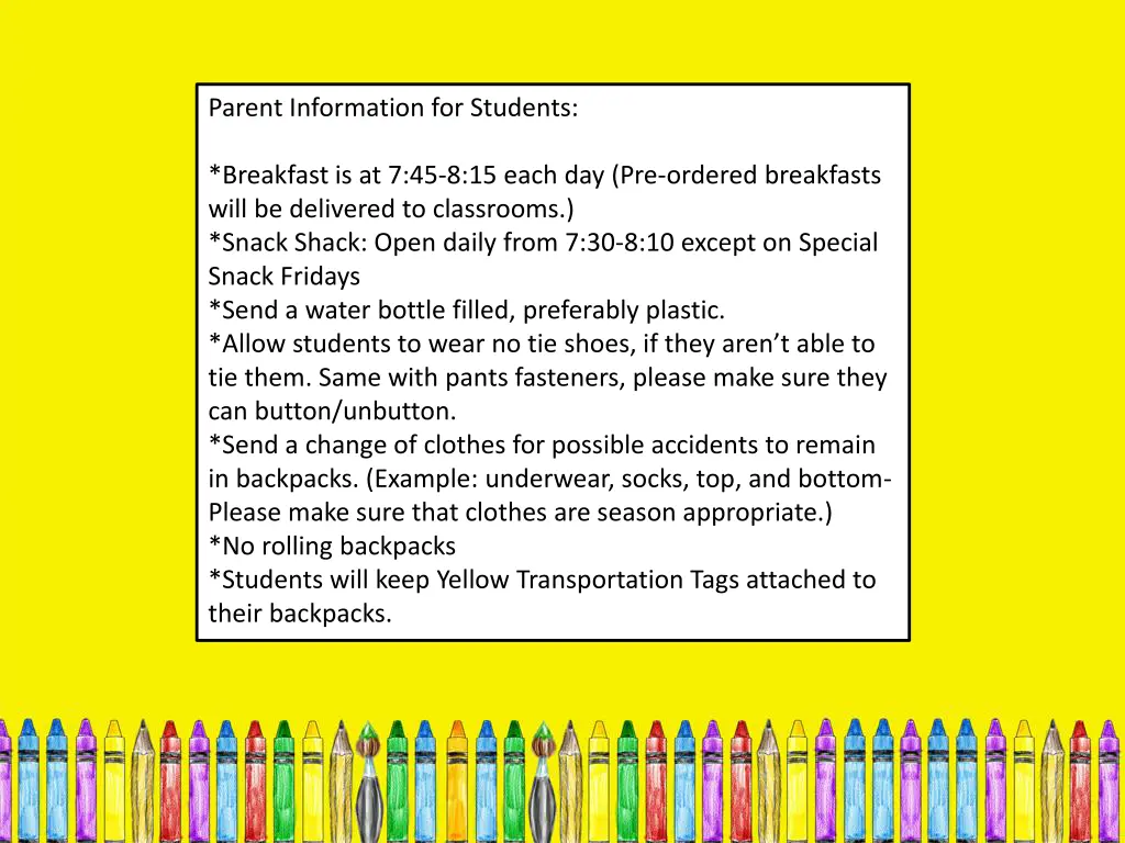 parent information for students