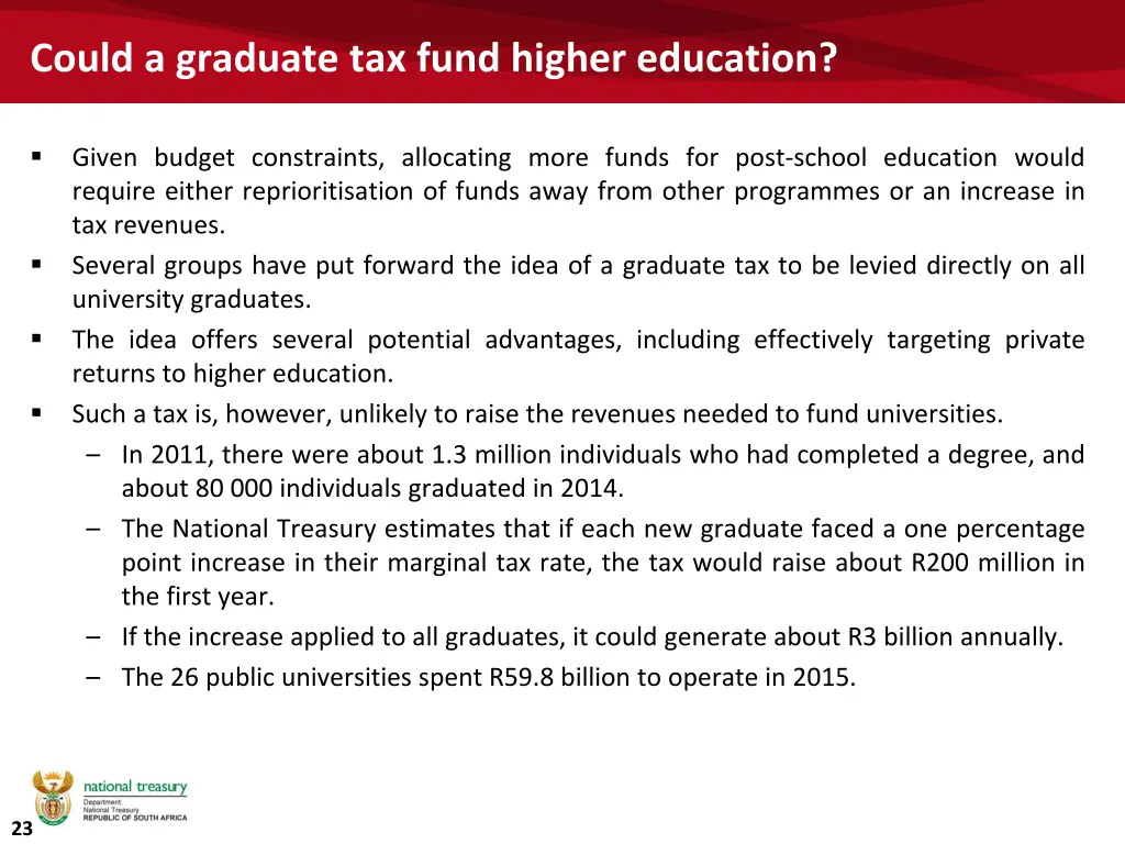 could a graduate tax fund higher education