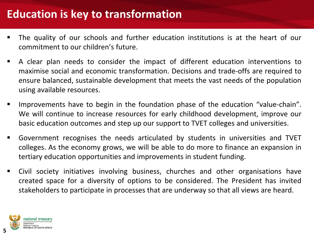 education is key to transformation