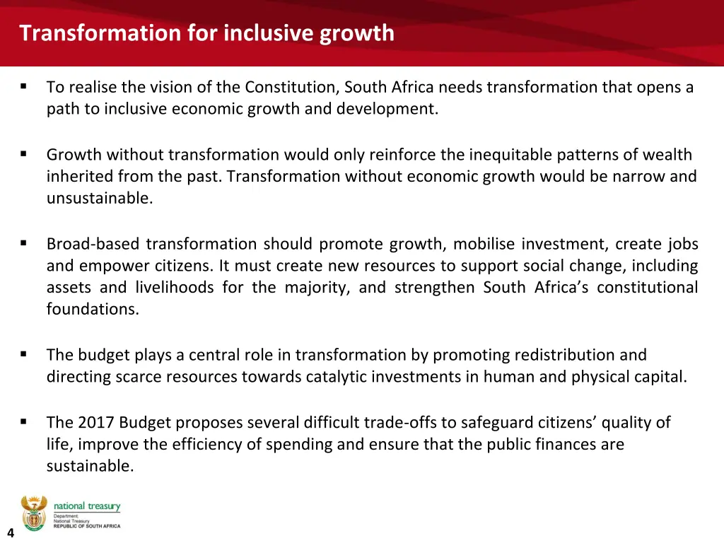 transformation for inclusive growth