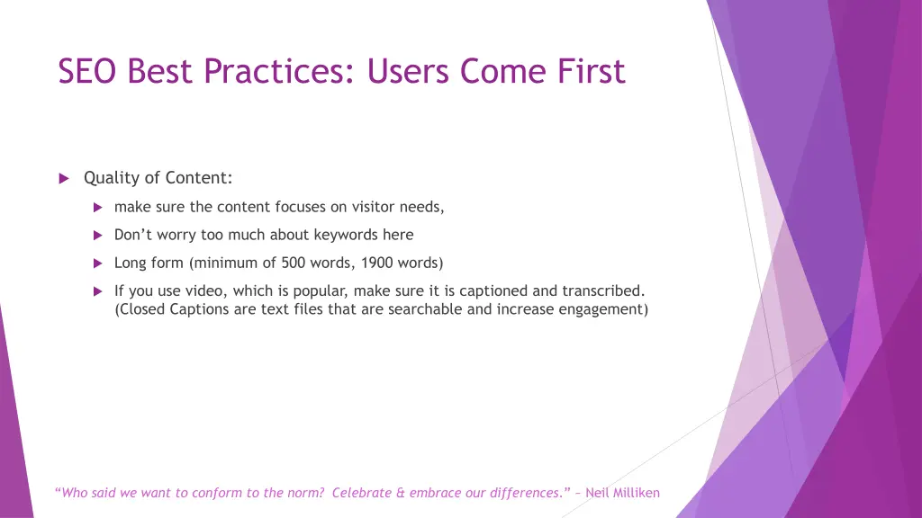 seo best practices users come first