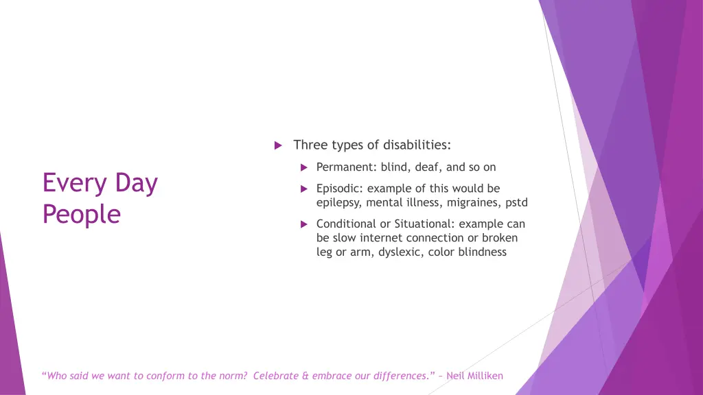 three types of disabilities