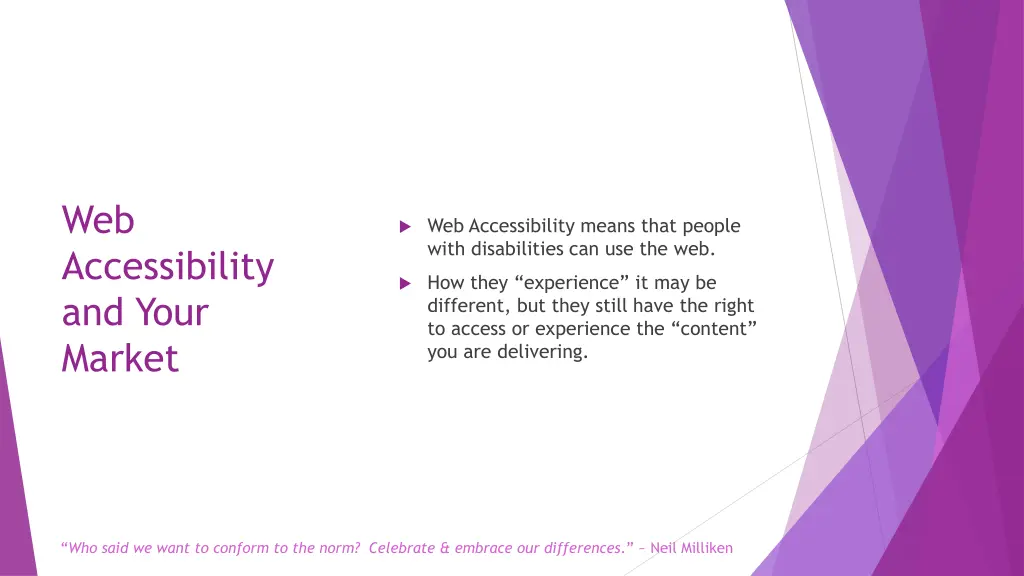 web accessibility and your market