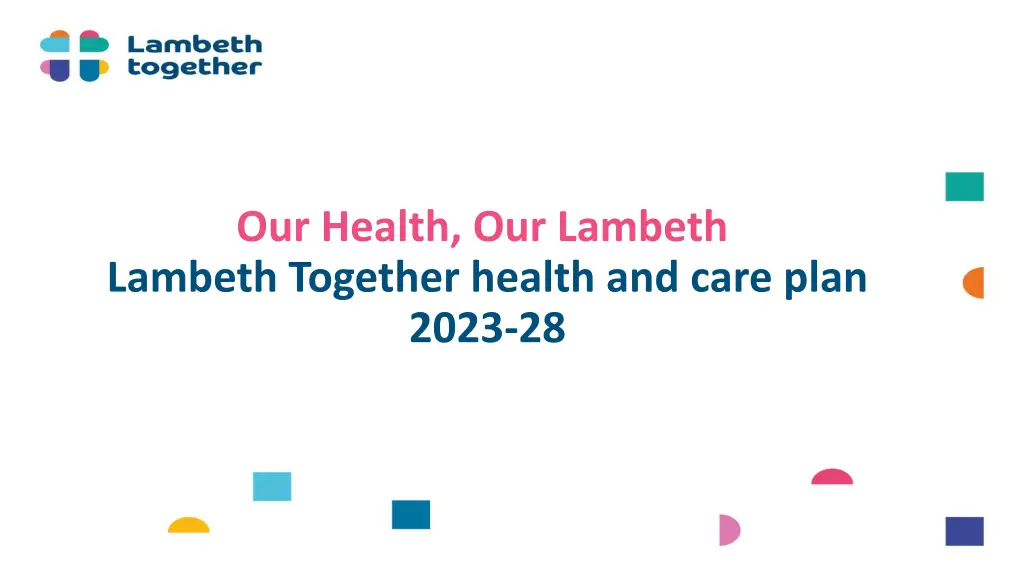 our health our lambeth lambeth together health