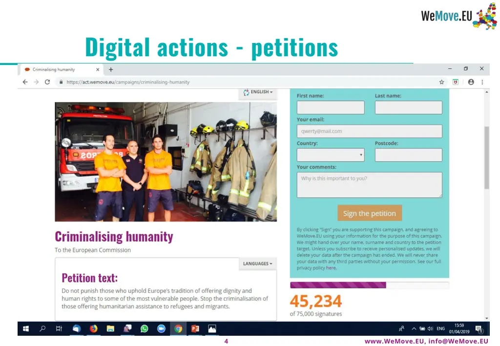 digital actions petitions