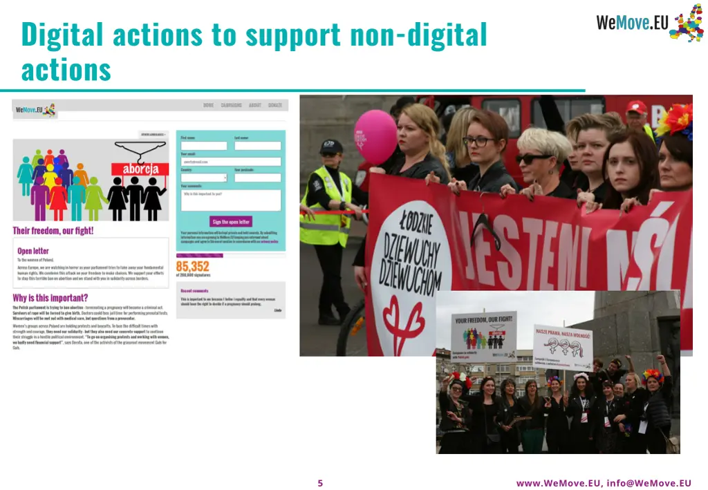 digital actions to support non digital actions