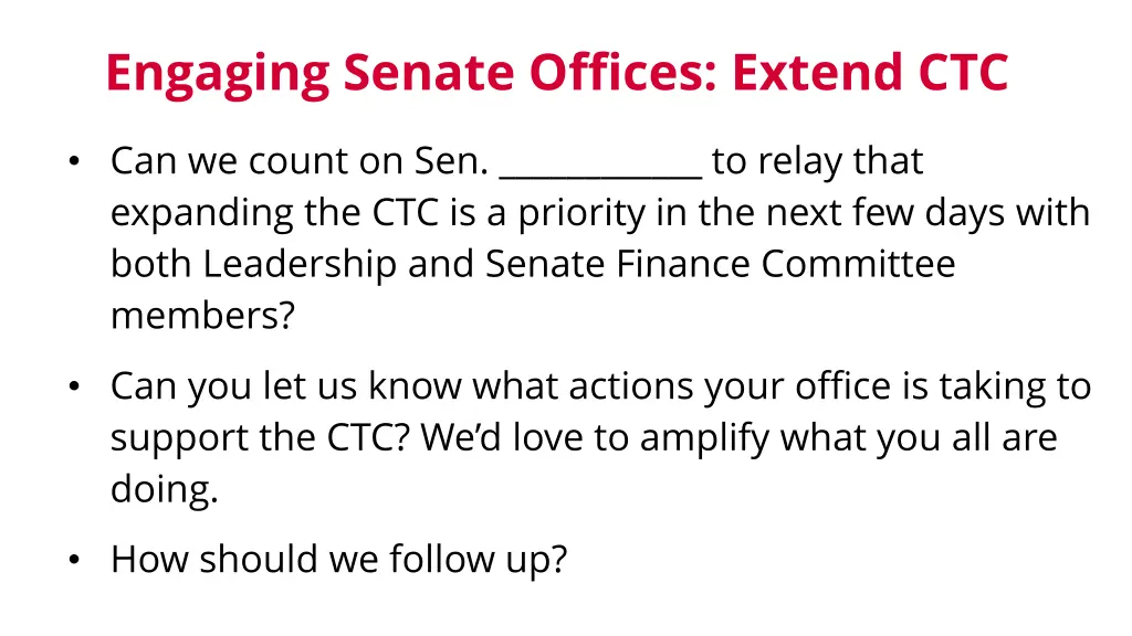 engaging senate offices extend ctc