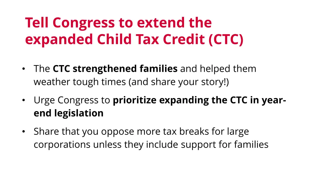 tell congress to extend the expanded child