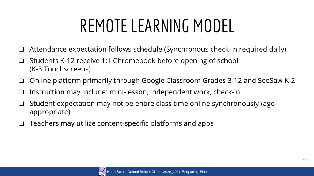 remote learning model