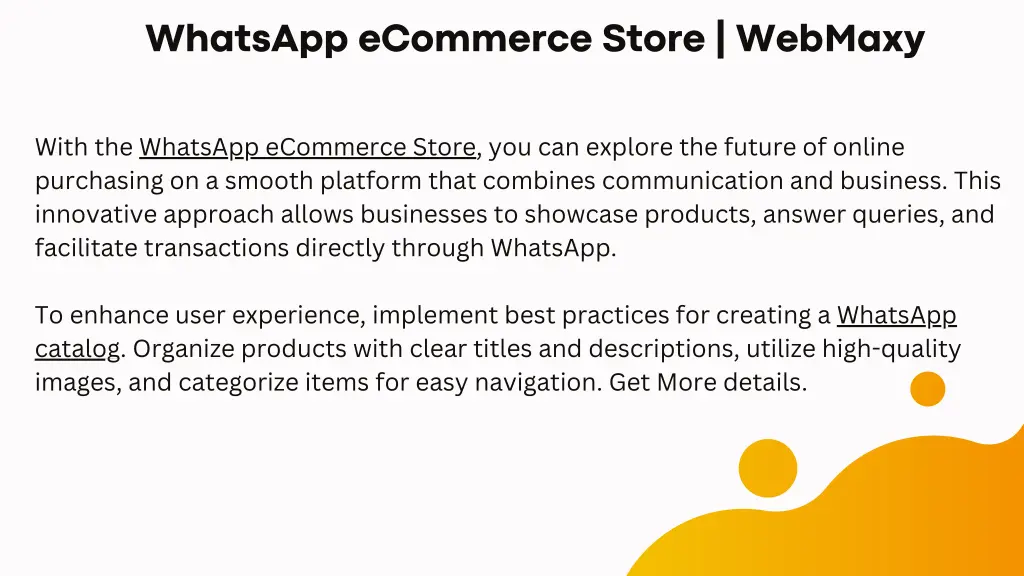 whatsapp ecommerce store webmaxy