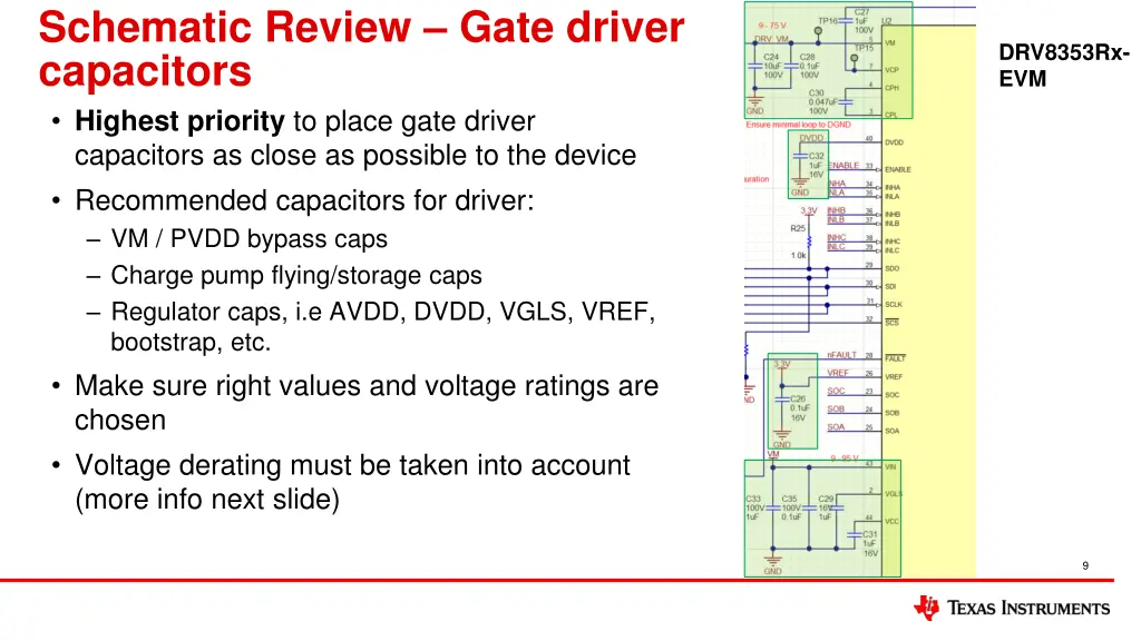 schematic review gate driver capacitors highest