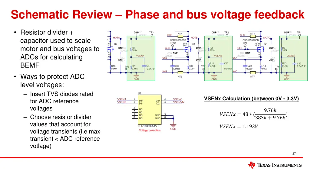 schematic review phase and bus voltage feedback