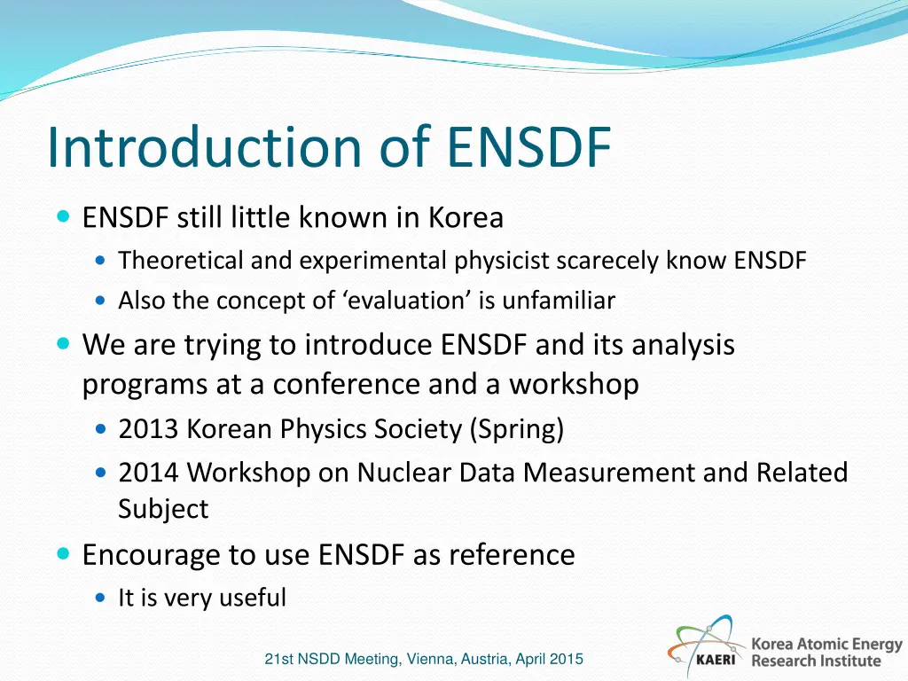 introduction of ensdf