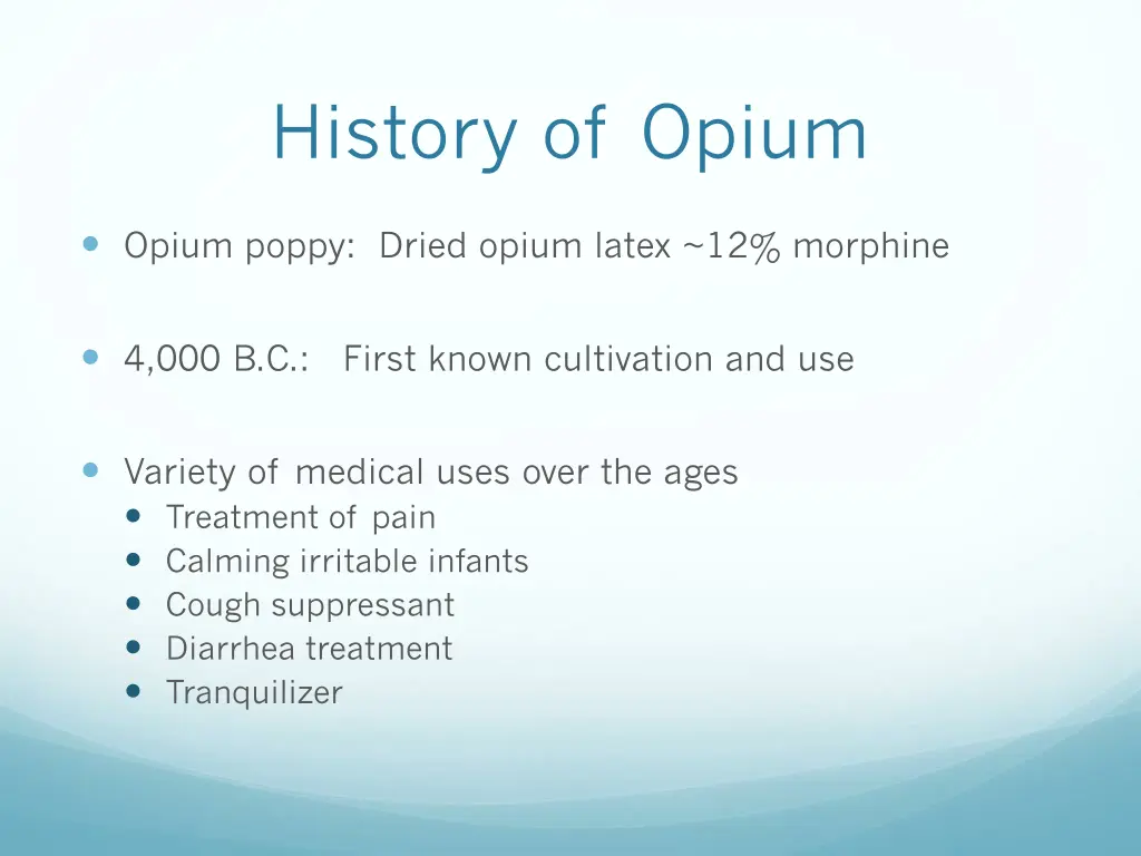 history of opium