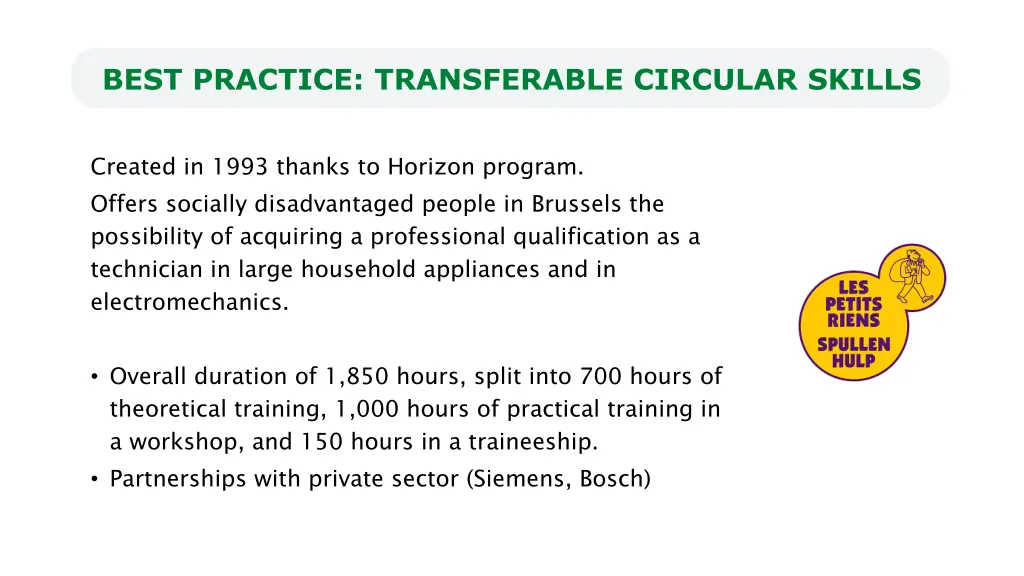 best practice transferable circular skills