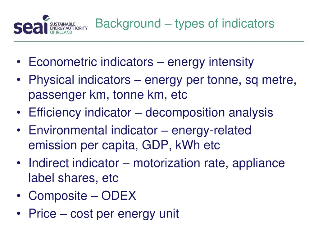 background types of indicators