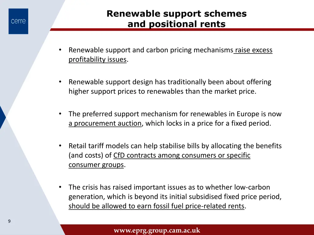 renewable support schemes and positional rents