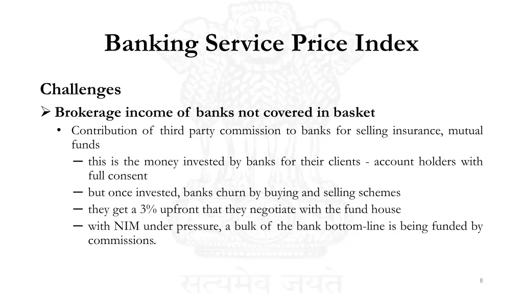 banking service price index