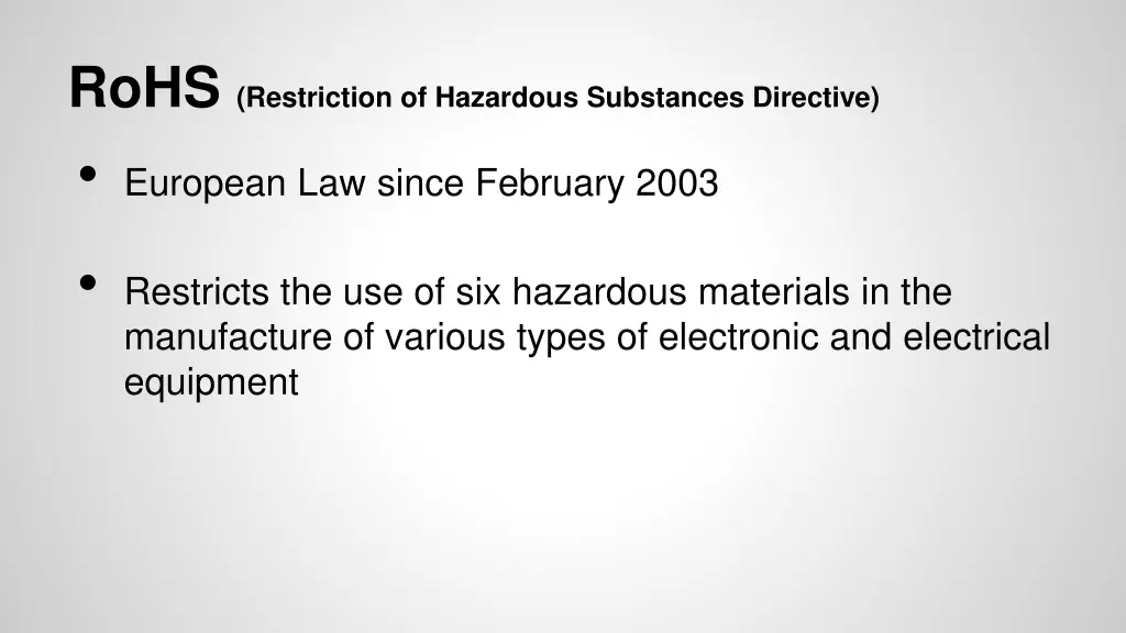 rohs restriction of hazardous substances