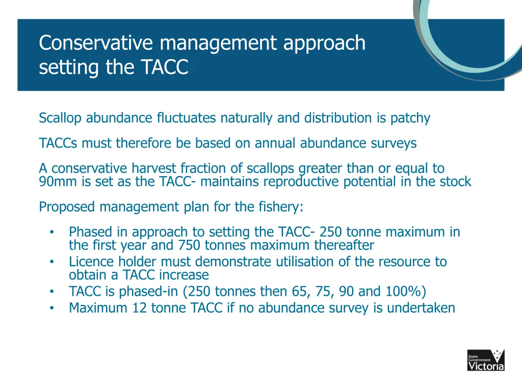 conservative management approach setting the tacc