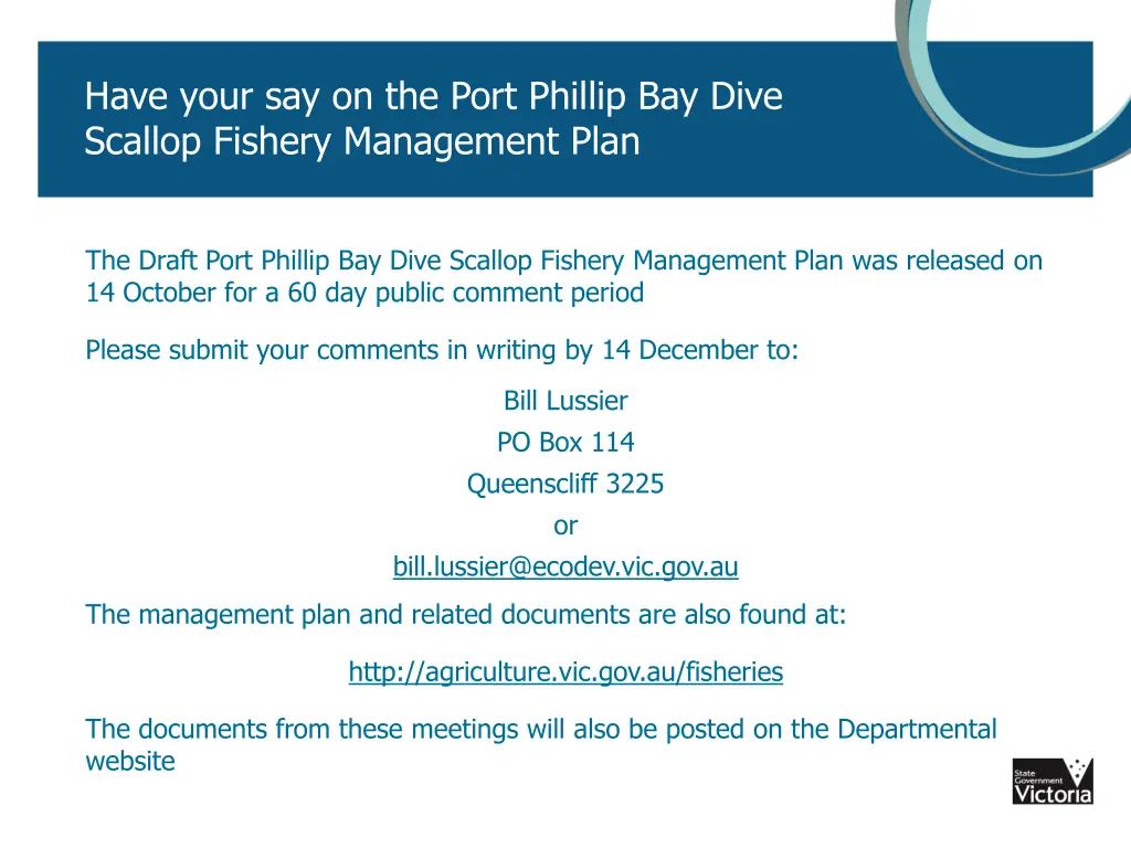 have your say on the port phillip bay dive