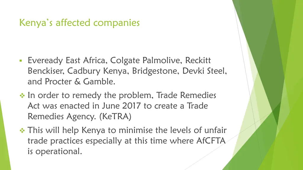 kenya s affected companies