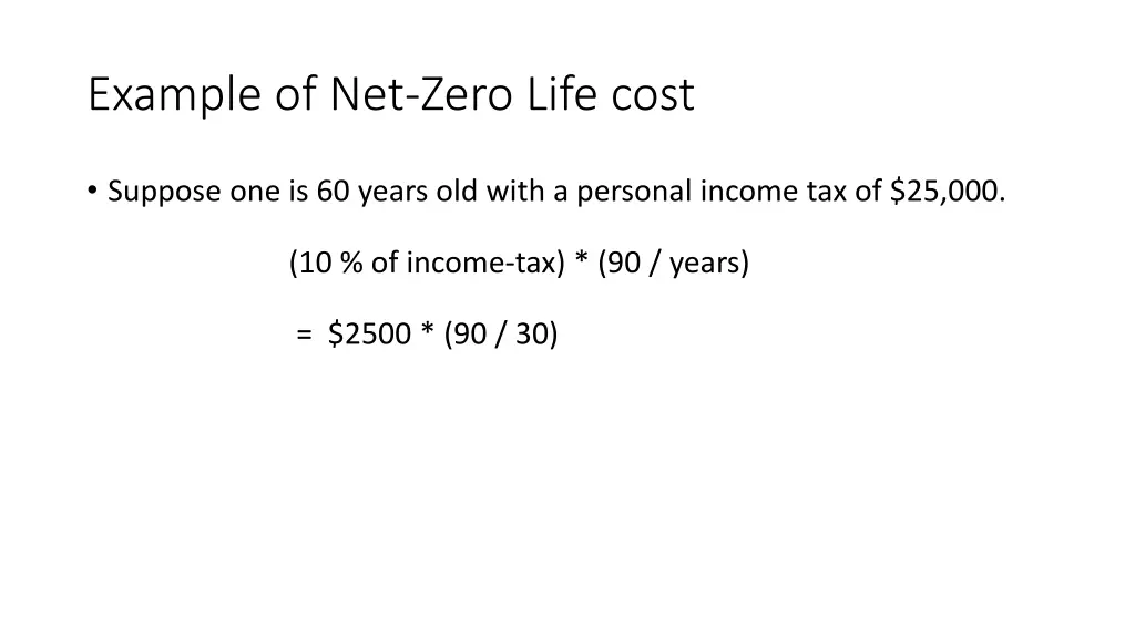 example of net zero life cost 2