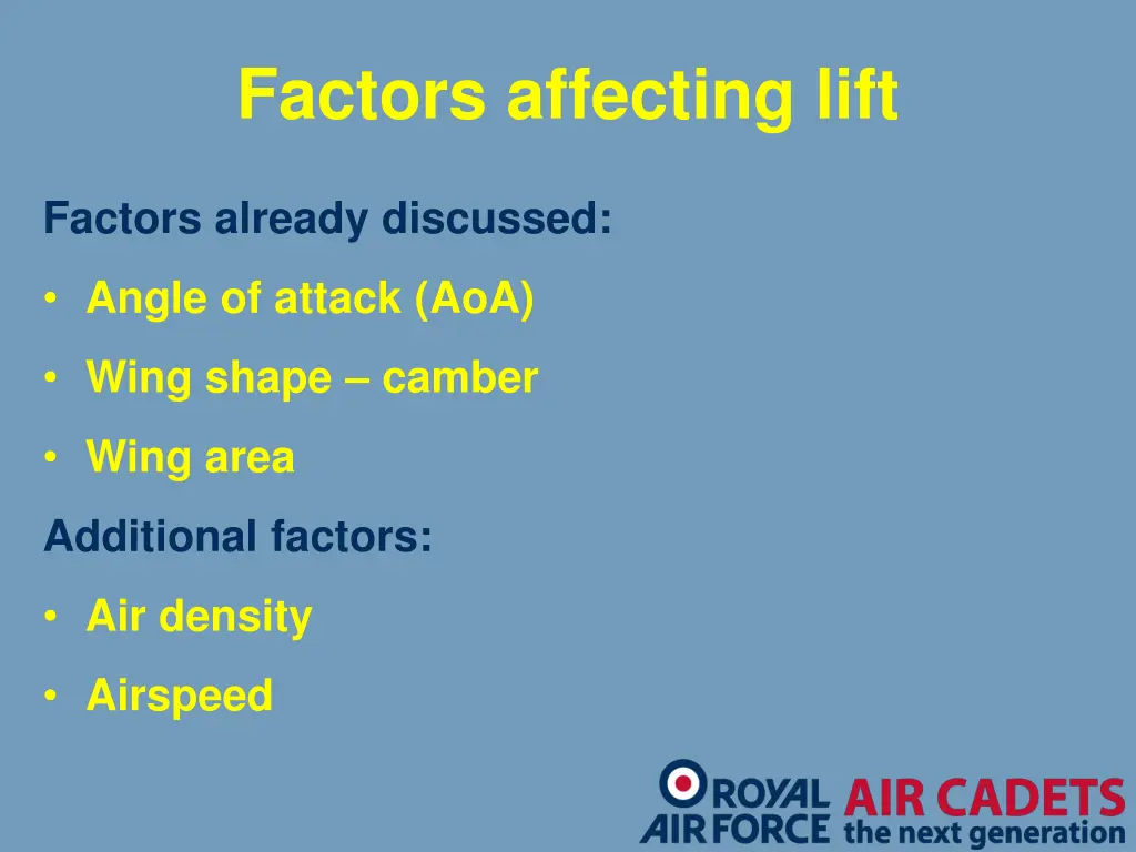 factors affecting lift