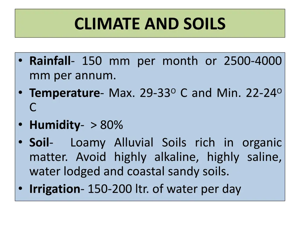 climate and soils