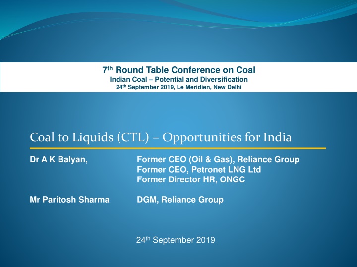 7 th round table conference on coal indian coal