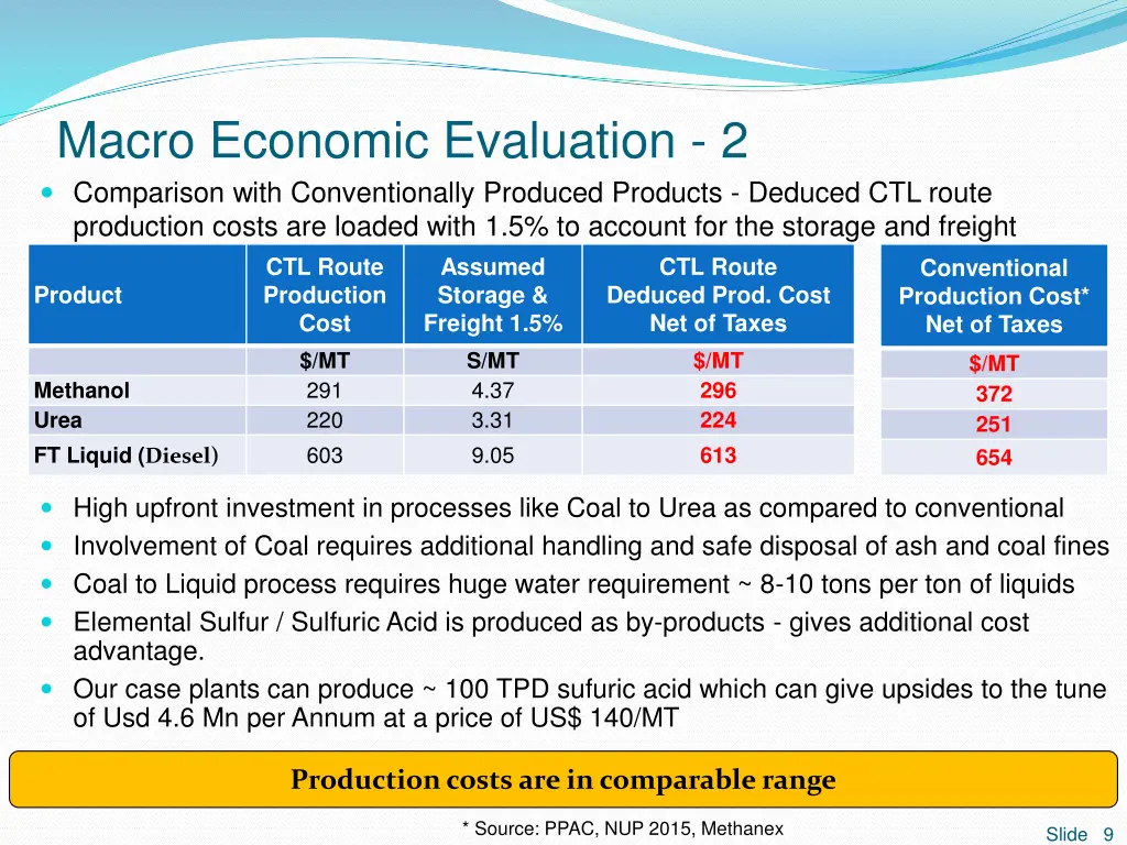 macro economic evaluation 2 comparison with