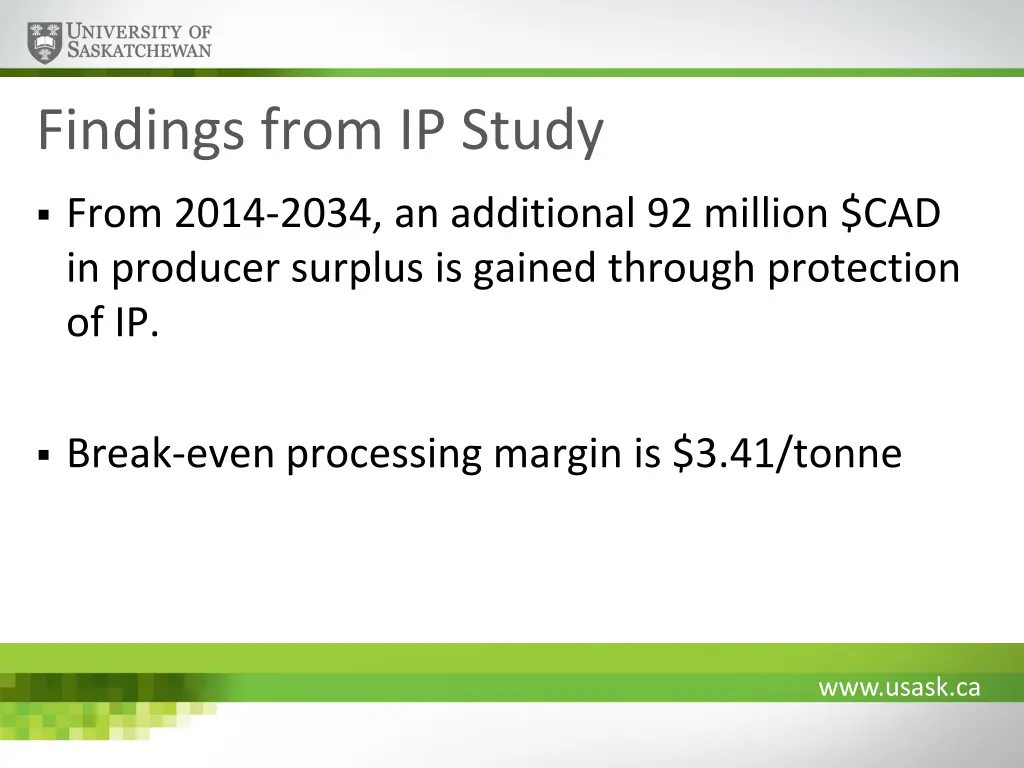 findings from ip study