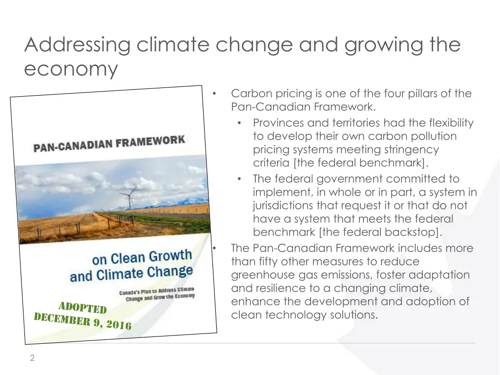 addressing climate change and growing the economy