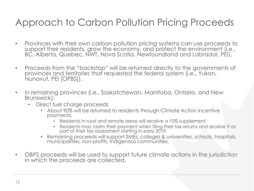 approach to carbon pollution pricing proceeds