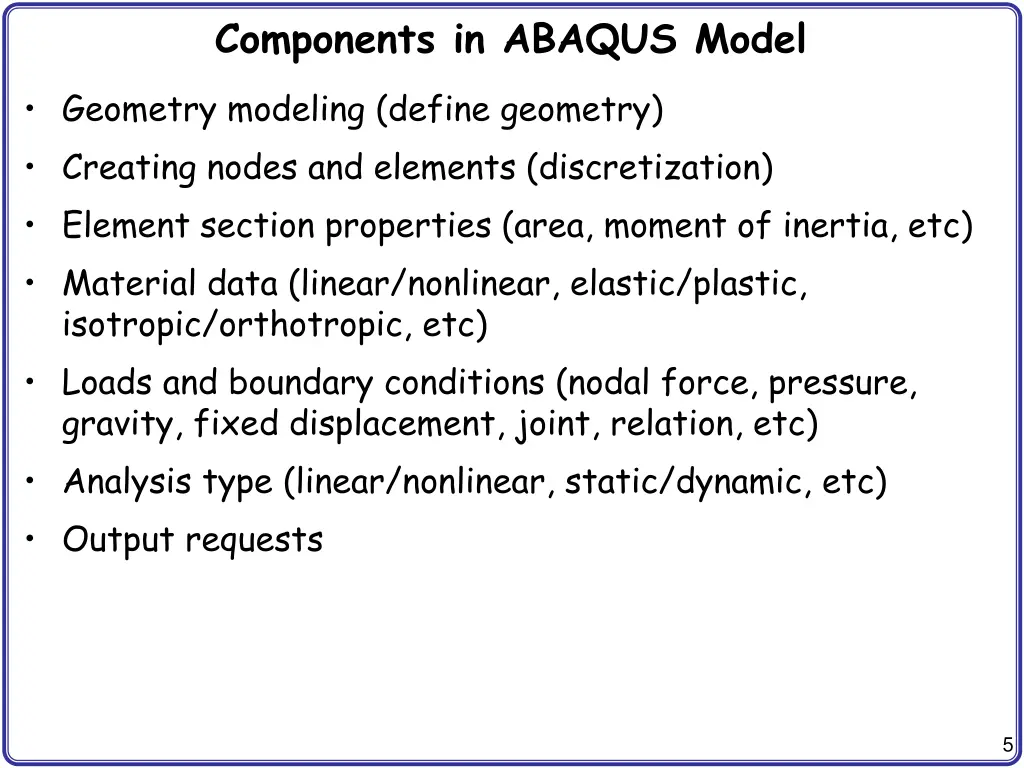 components in abaqus model