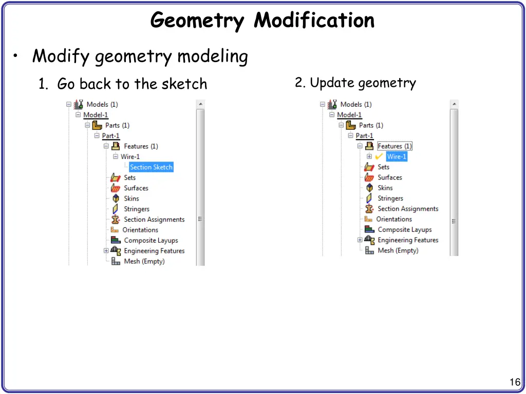 geometry modification