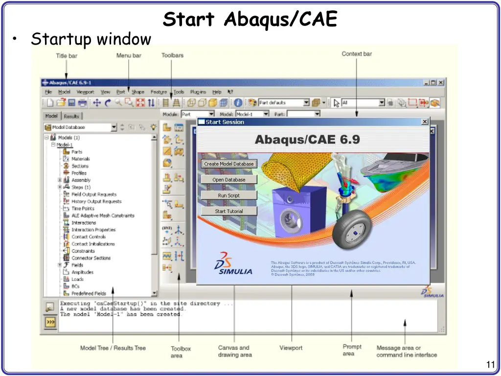 start abaqus cae