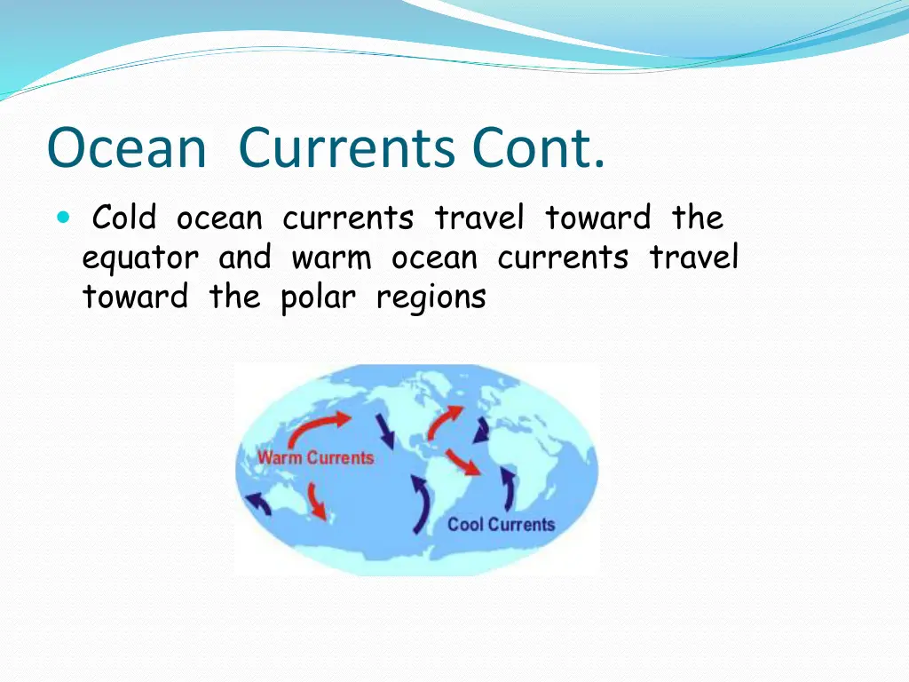 ocean currents cont cold ocean currents travel