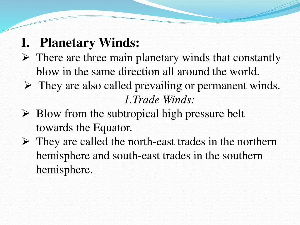 i planetary winds there are three main planetary