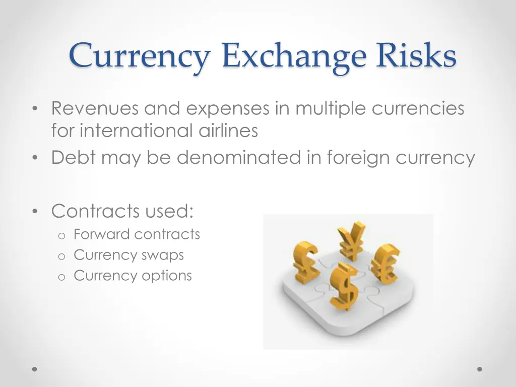 currency exchange risks