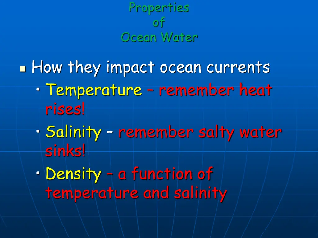 properties of ocean water