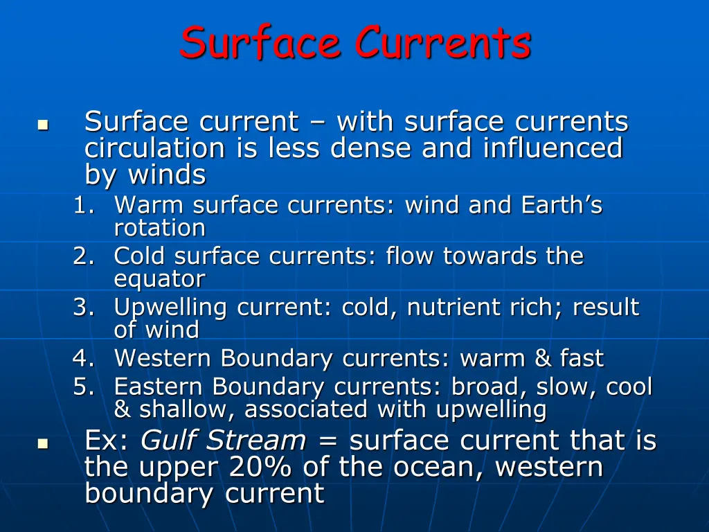 surface currents