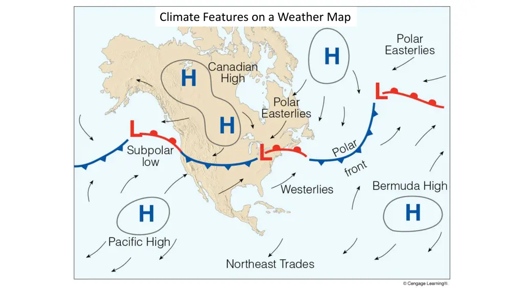 climate features on a weather map