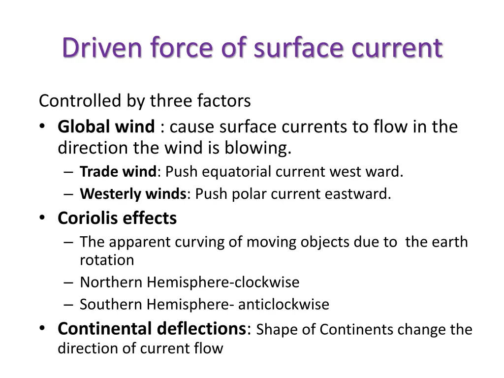 driven force of surface current