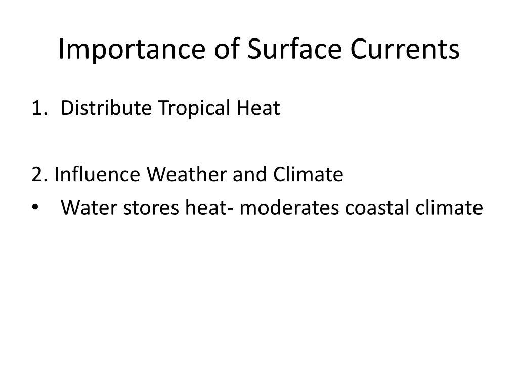 importance of surface currents