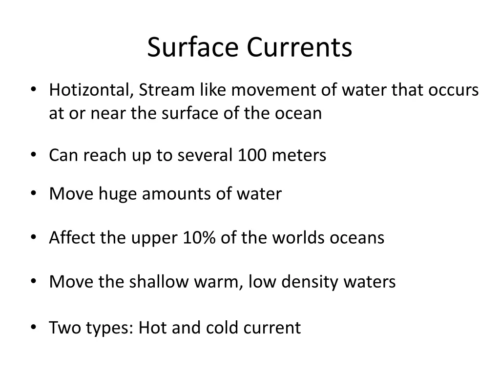 surface currents